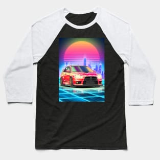 Synthwave Mitsubishi Evolution 10 (2007) Baseball T-Shirt